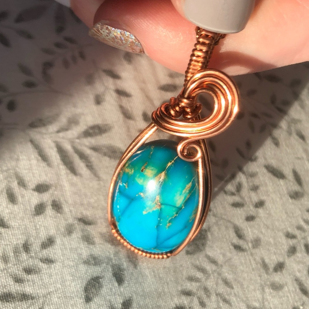 Blue copper necklace
